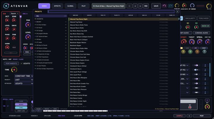 ATENVAR preset browser